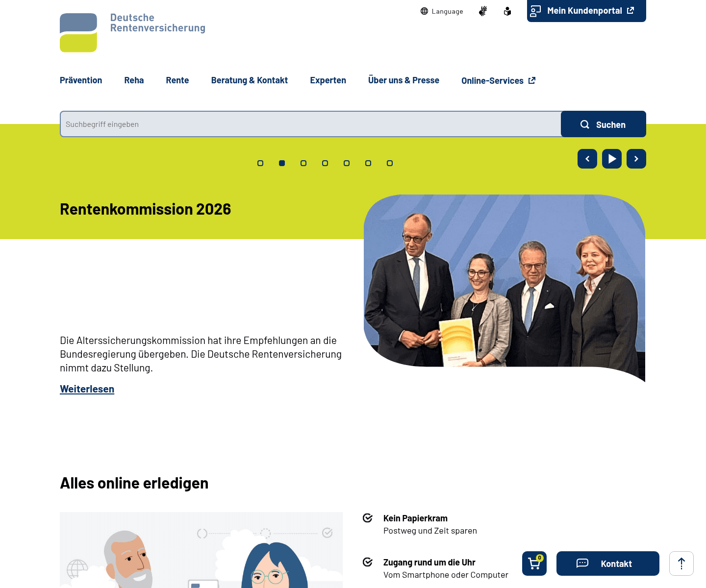 Tabelle der Deutschen Rentenversicherung zum steuerpflichtigen Anteil der Rente nach Rentenbeginnjahr