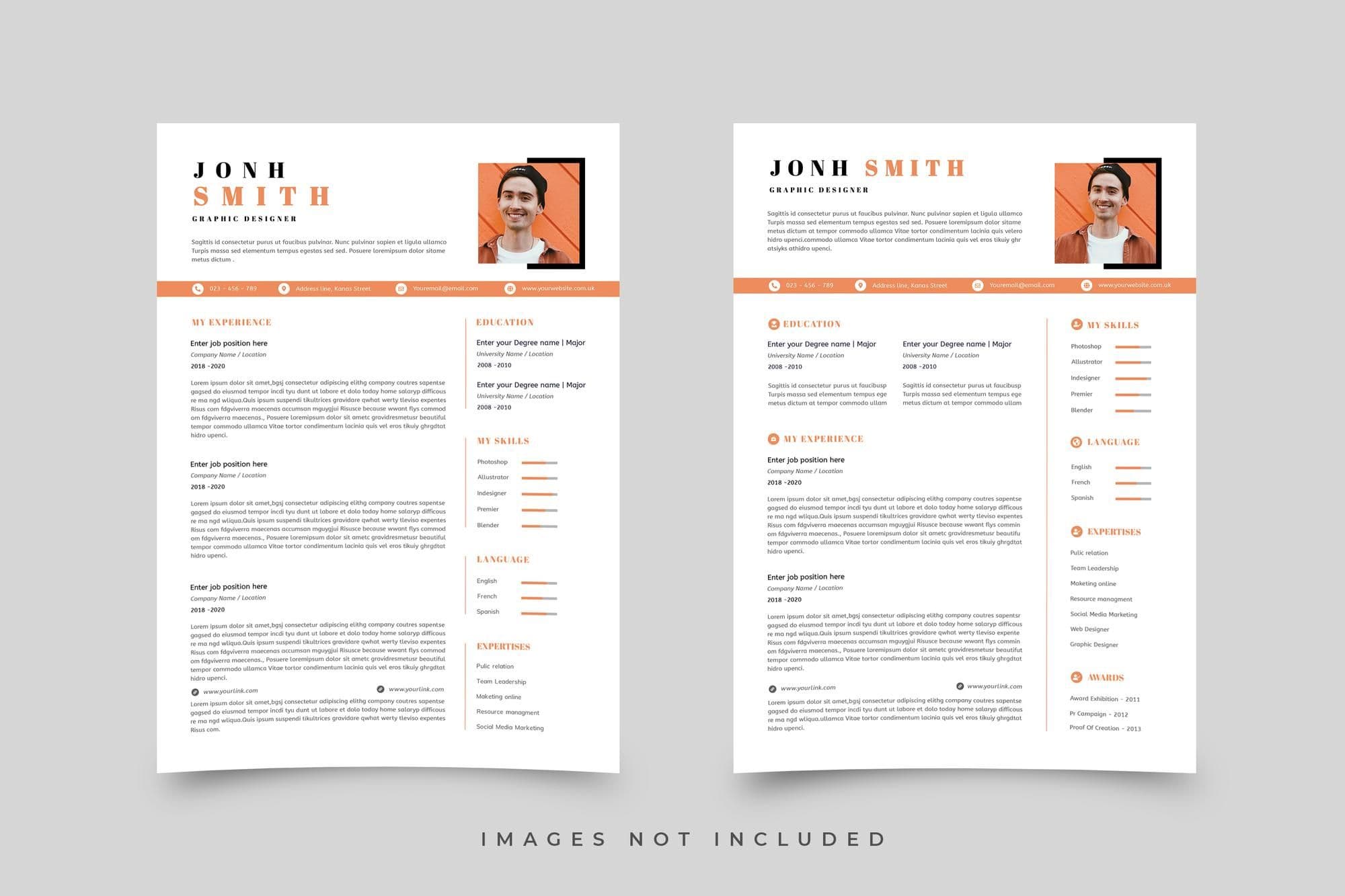 Einheitlich gestaltetes Deckblatt und Lebenslauf mit abgestimmter Schriftart und Farbgebung
