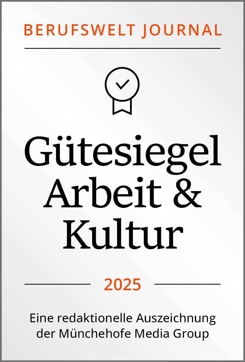 Digital nutzbares Gütesiegel Arbeit & Kultur als Grafik für Website und Social Media